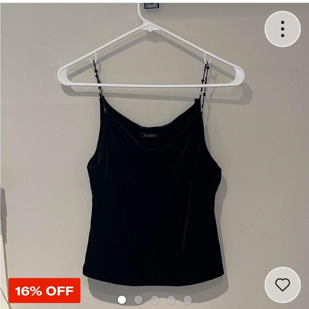A velvet shirt with bearded straps